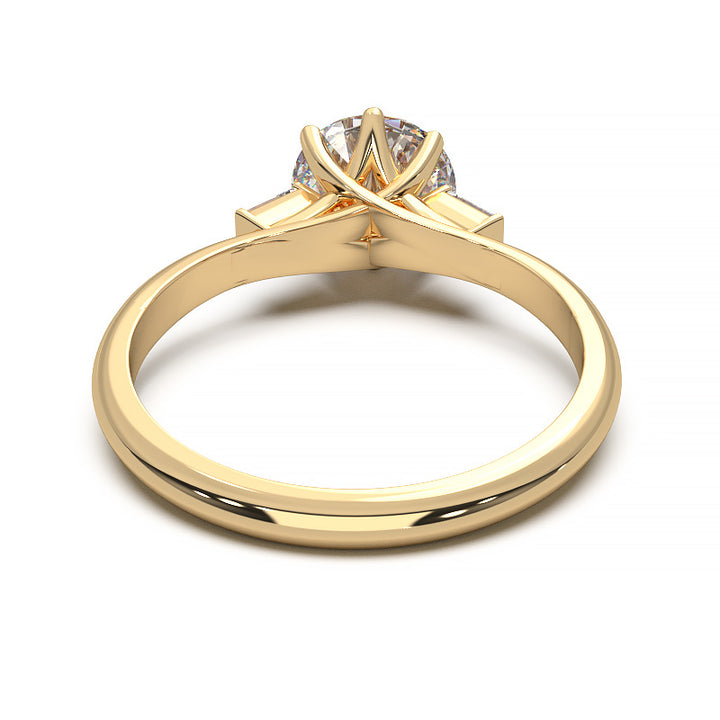 Elegant 1.3 Carat Round Lab Grown Diamond Three Stone Engagement Ring