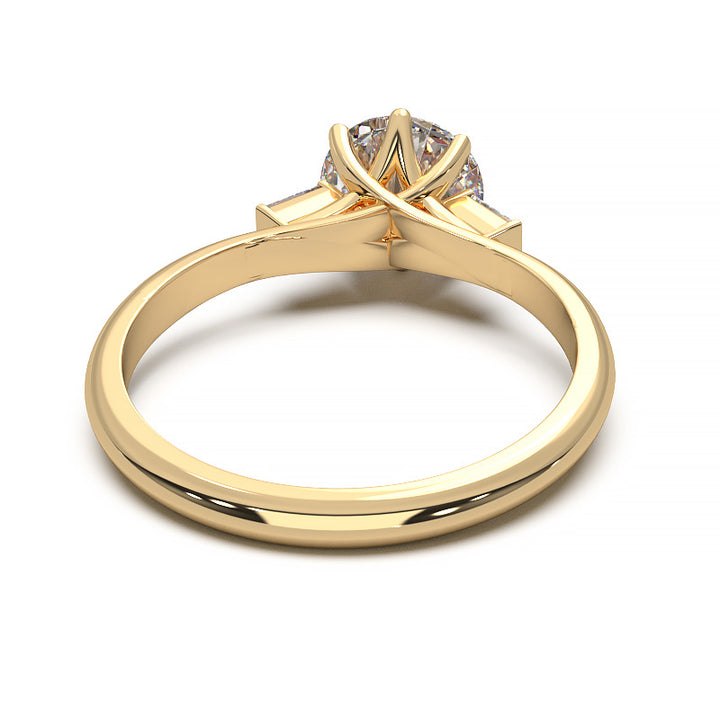 Elegant 1.3 Carat Round Lab Grown Diamond Three Stone Engagement Ring