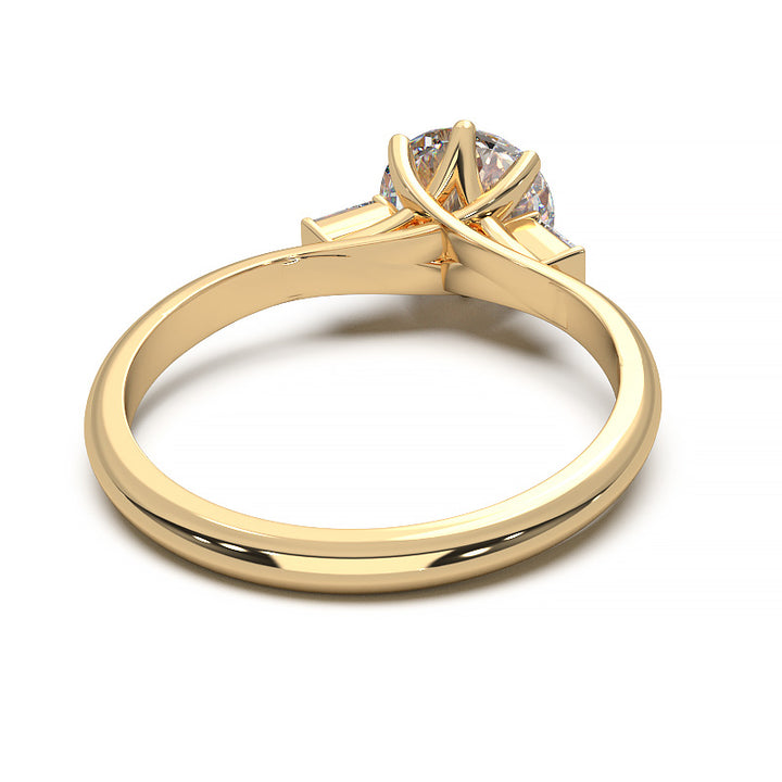 Elegant 1.3 Carat Round Lab Grown Diamond Three Stone Engagement Ring