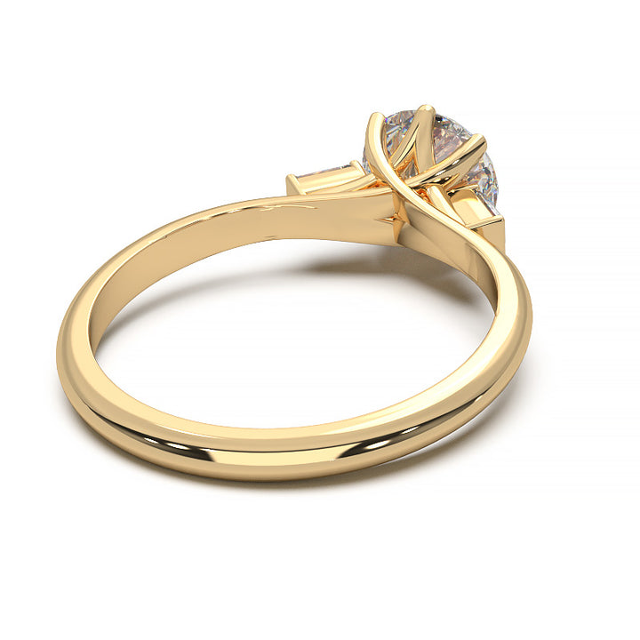 Elegant 1.3 Carat Round Lab Grown Diamond Three Stone Engagement Ring
