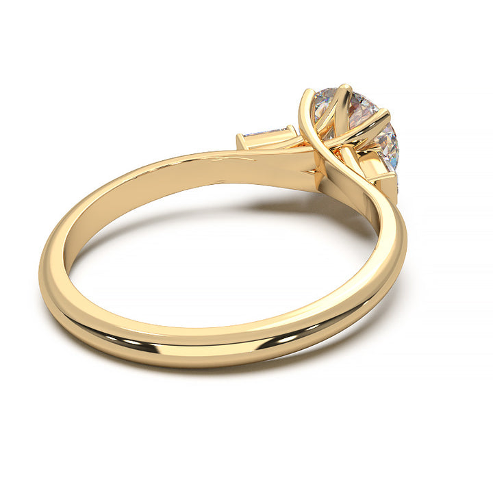 Elegant 1.3 Carat Round Lab Grown Diamond Three Stone Engagement Ring