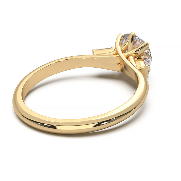 Elegant 1.3 Carat Round Lab Grown Diamond Three Stone Engagement Ring