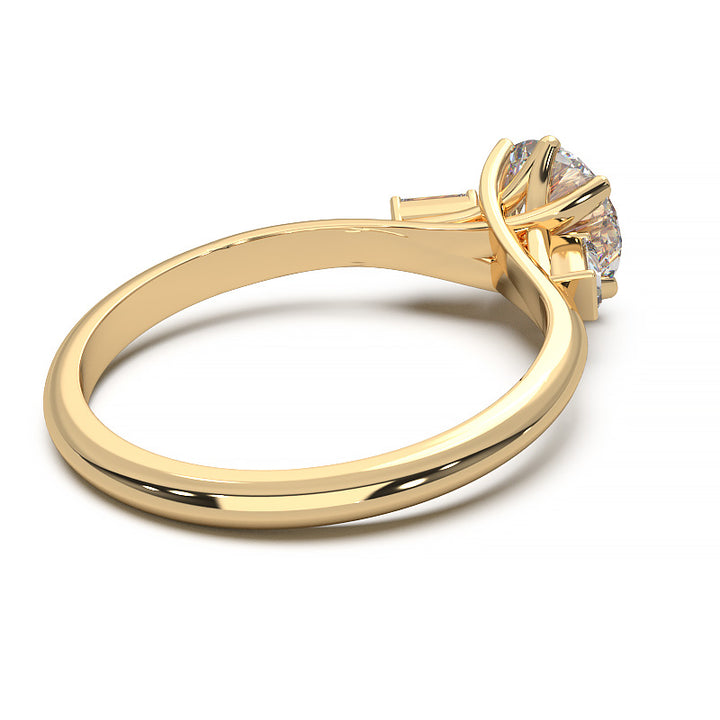Elegant 1.3 Carat Round Lab Grown Diamond Three Stone Engagement Ring