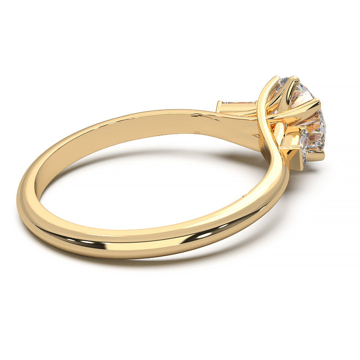 Elegant 1.3 Carat Round Lab Grown Diamond Three Stone Engagement Ring