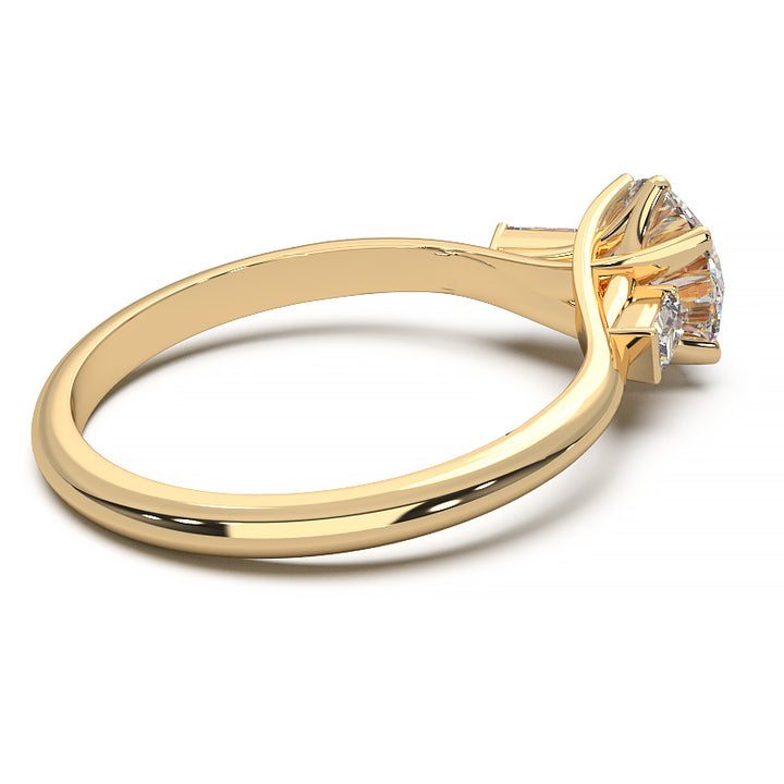 Elegant 1.3 Carat Round Lab Grown Diamond Three Stone Engagement Ring