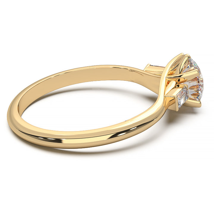 Elegant 1.3 Carat Round Lab Grown Diamond Three Stone Engagement Ring