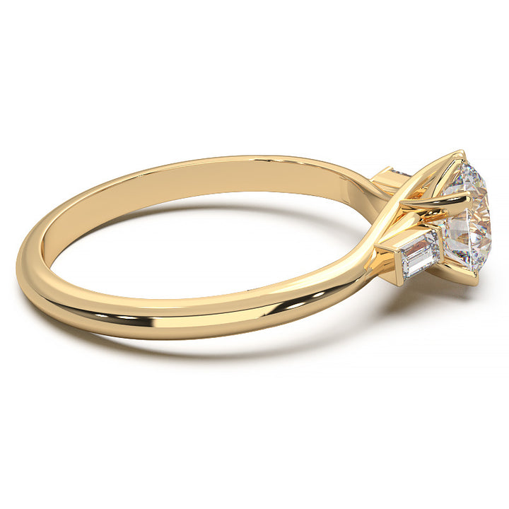 Elegant 1.3 Carat Round Lab Grown Diamond Three Stone Engagement Ring