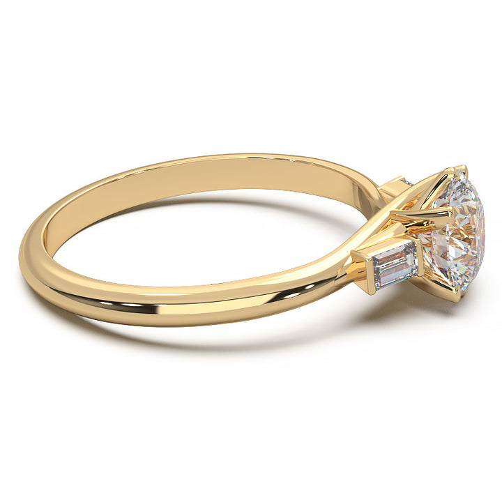 Elegant 1.3 Carat Round Lab Grown Diamond Three Stone Engagement Ring