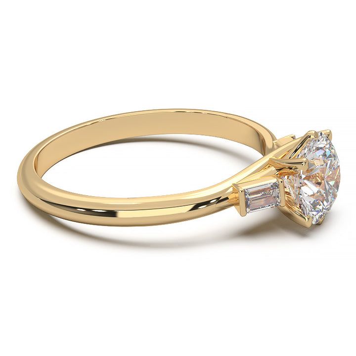 Elegant 1.3 Carat Round Lab Grown Diamond Three Stone Engagement Ring