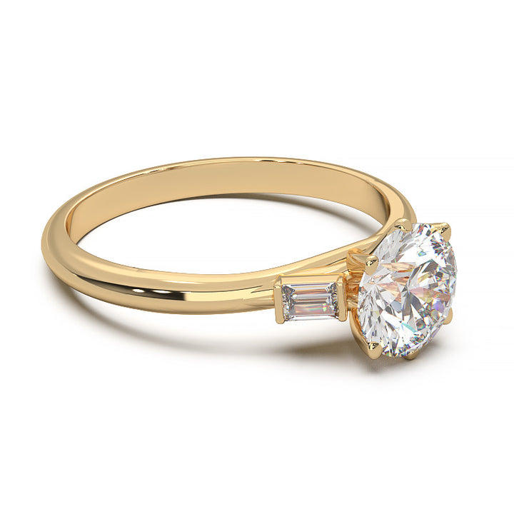 Elegant 1.3 Carat Round Lab Grown Diamond Three Stone Engagement Ring