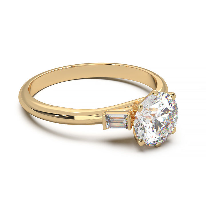 Elegant 1.3 Carat Round Lab Grown Diamond Three Stone Engagement Ring