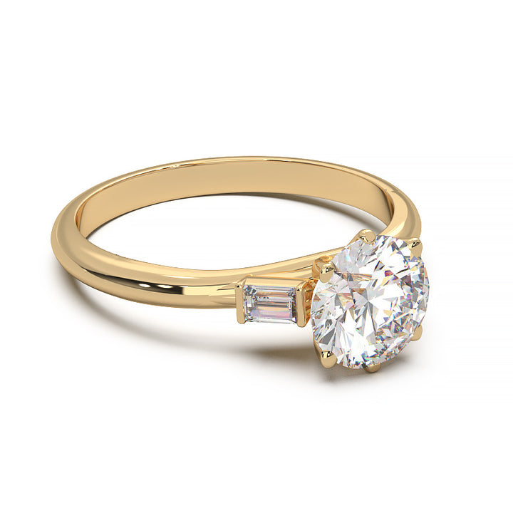 Elegant 1.3 Carat Round Lab Grown Diamond Three Stone Engagement Ring