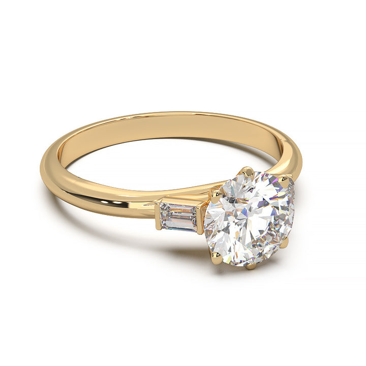 Elegant 1.3 Carat Round Lab Grown Diamond Three Stone Engagement Ring