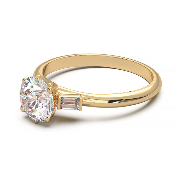 Elegant 1.3 Carat Round Lab Grown Diamond Three Stone Engagement Ring