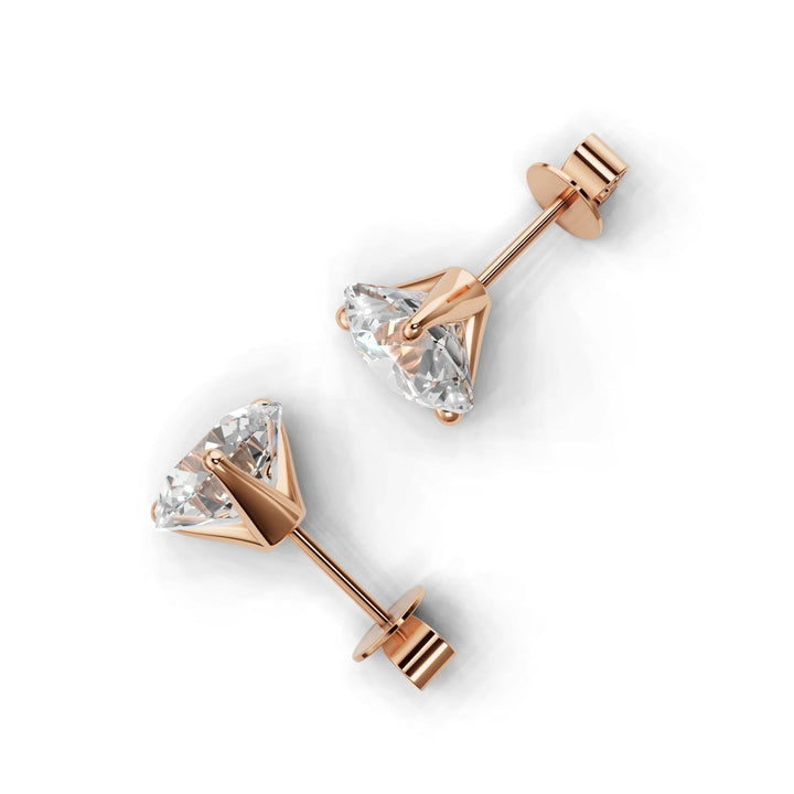 round lab-grown diamond stud earrings platinum