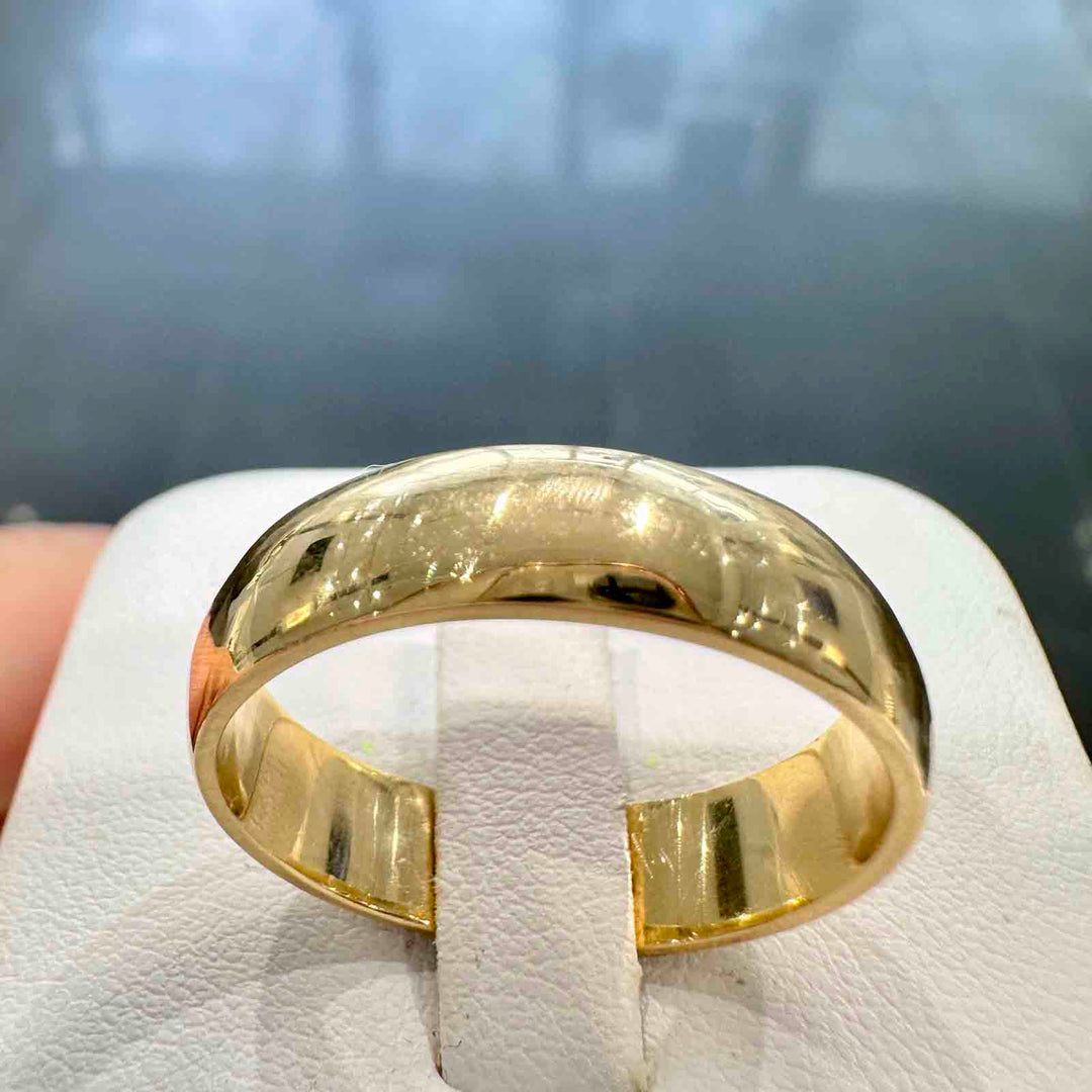 10K/14K/18K Yellow Gold Men's Brushed Band mm Width