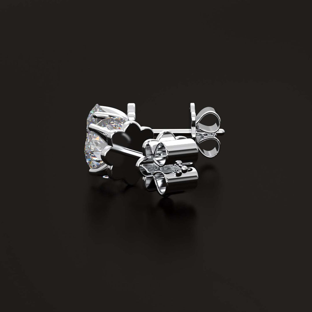 Premium 2 Carat Diamond Stud Earrings in Gold or Platinum