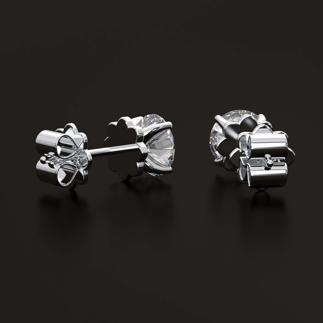 Premium 2 Carat Diamond Stud Earrings in Gold or Platinum