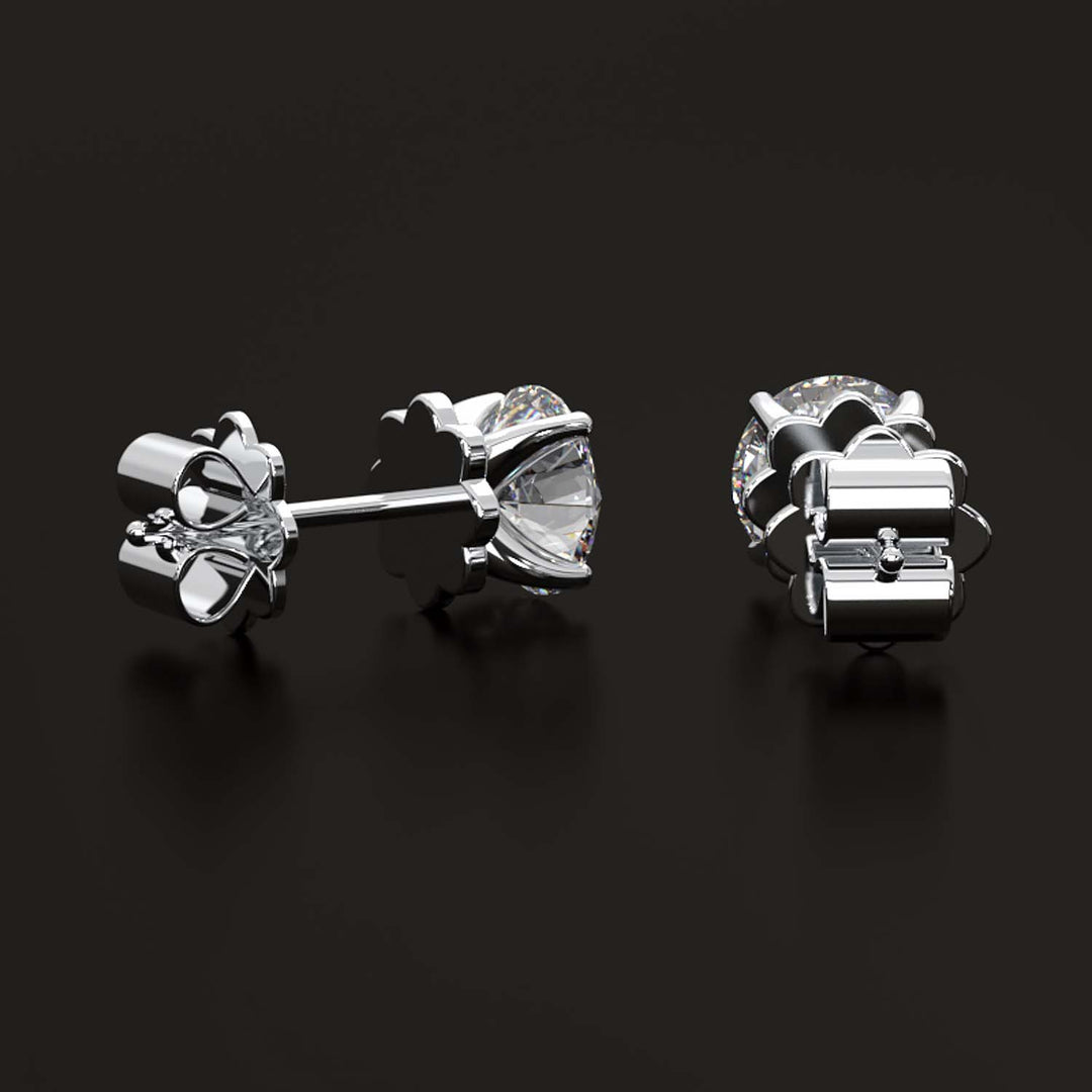 Premium 2 Carat Diamond Stud Earrings in Gold or Platinum