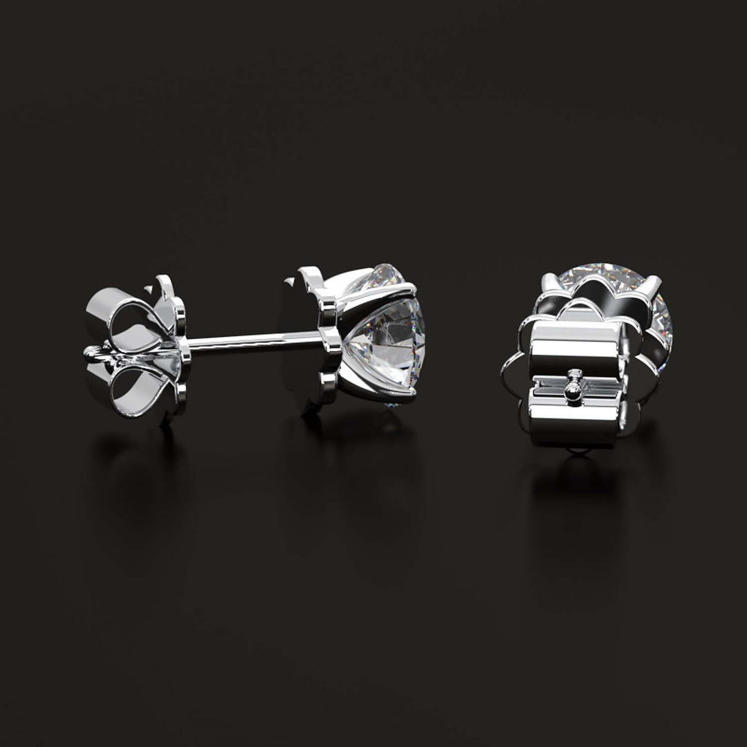 Premium 2 Carat Diamond Stud Earrings in Gold or Platinum