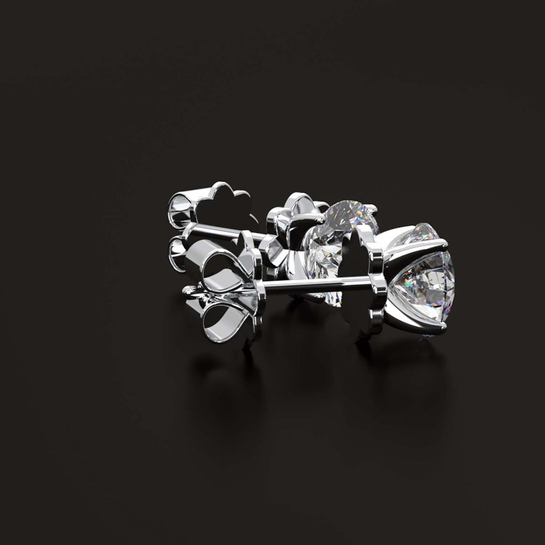 Premium 2 Carat Diamond Stud Earrings in Gold or Platinum