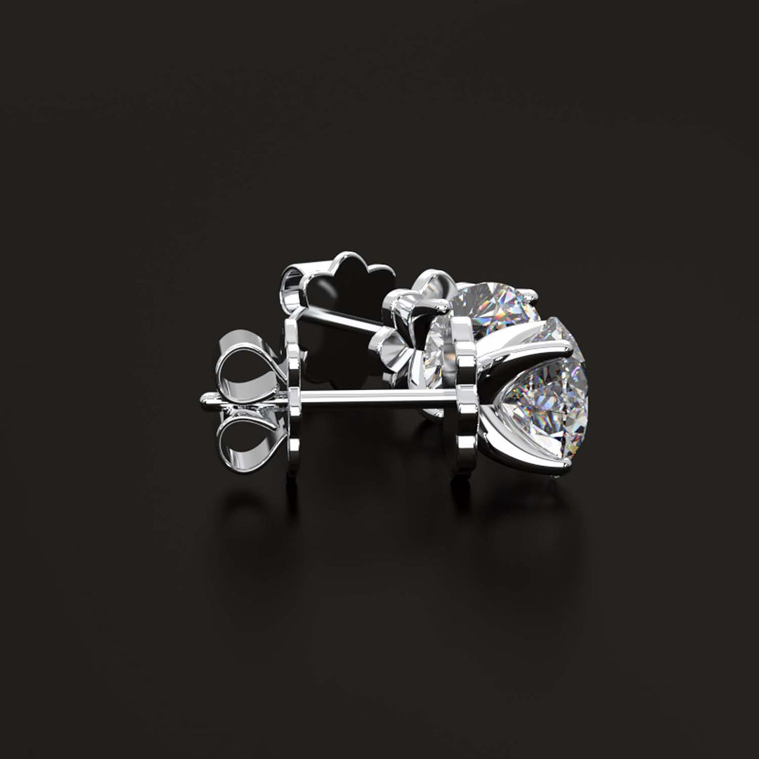 Premium 2 Carat Diamond Stud Earrings in Gold or Platinum