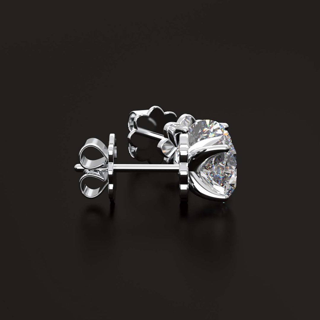 Premium 2 Carat Diamond Stud Earrings in Gold or Platinum