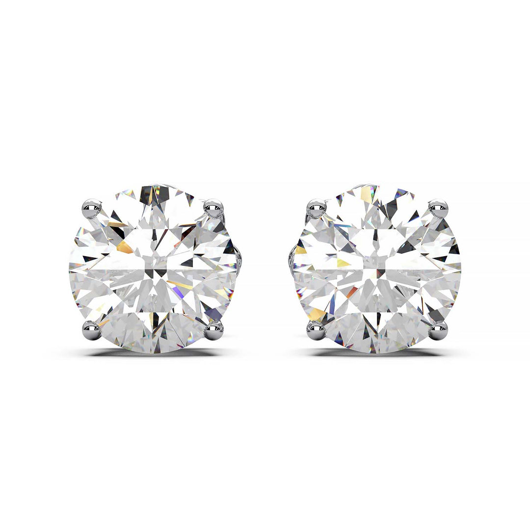 Premium 2 Carat Diamond Stud Earrings in Gold or Platinum