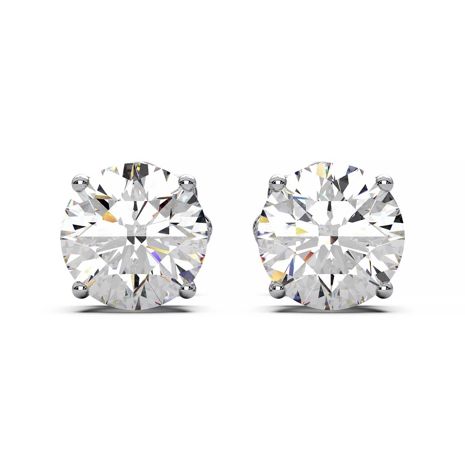 Premium 2 Carat Diamond Stud Earrings in Gold or Platinum