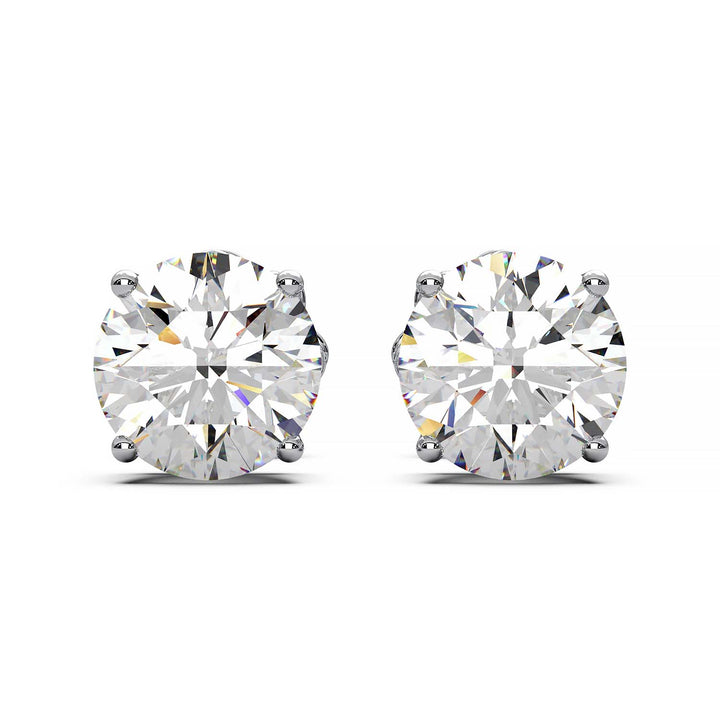 Premium 2 Carat Diamond Stud Earrings in Gold or Platinum