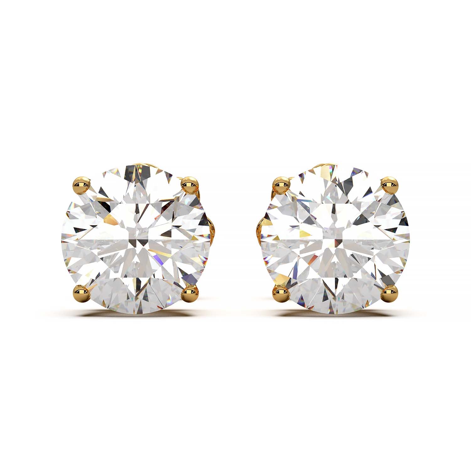 Premium 2 Carat Diamond Stud Earrings in Gold or Platinum