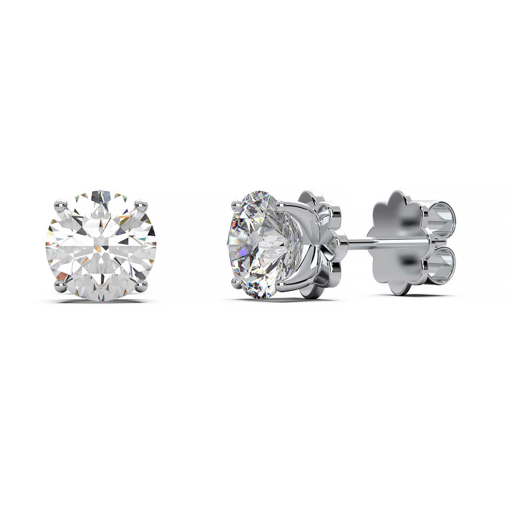 Premium 2 Carat Diamond Stud Earrings in Gold or Platinum