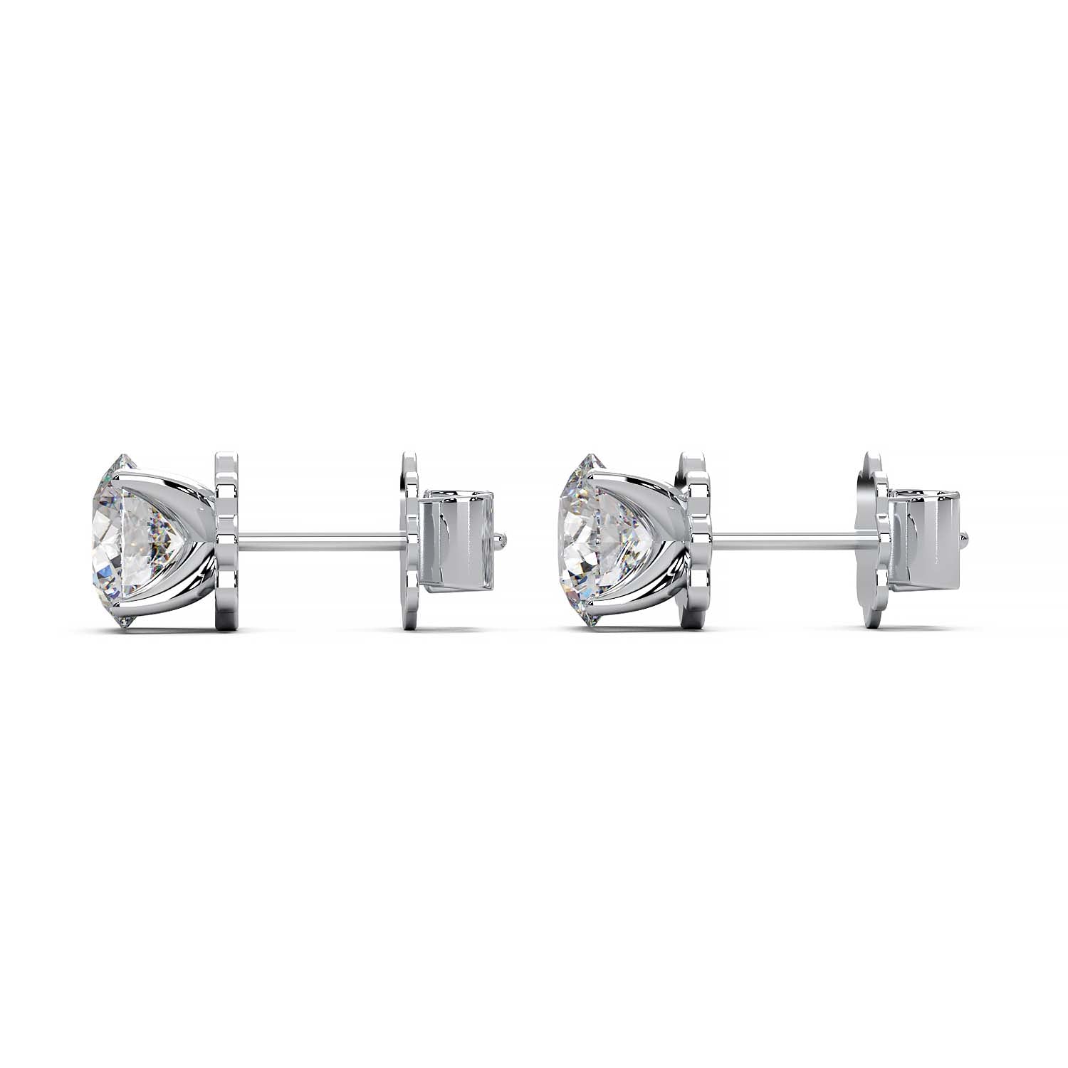 Premium 2 Carat Diamond Stud Earrings in Gold or Platinum