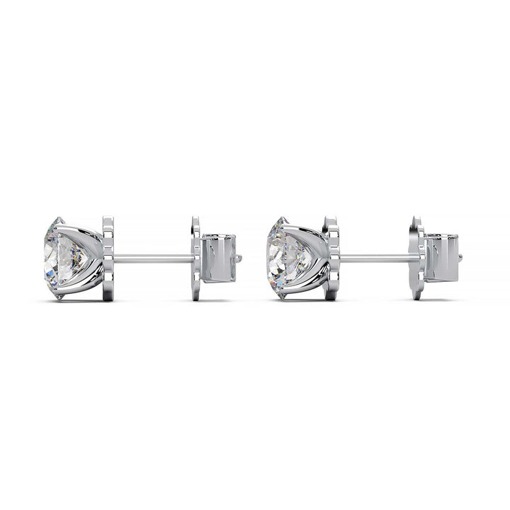 Premium 2 Carat Diamond Stud Earrings in Gold or Platinum