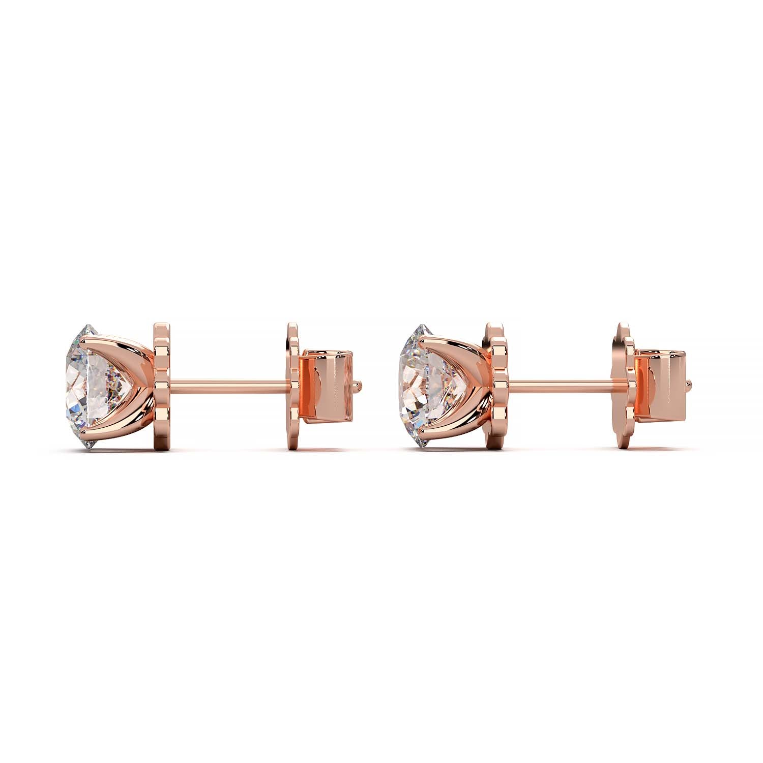Premium 2 Carat Diamond Stud Earrings in Gold or Platinum