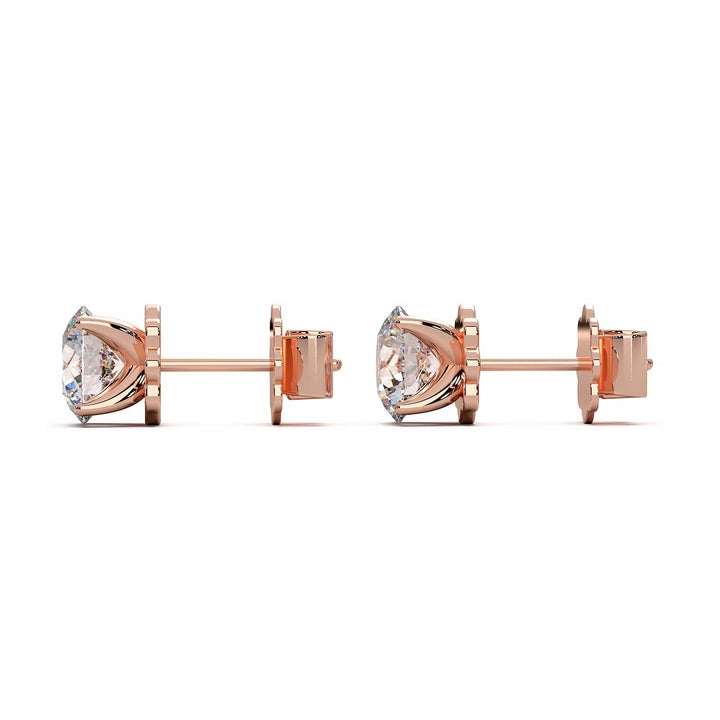 Premium 2 Carat Diamond Stud Earrings in Gold or Platinum
