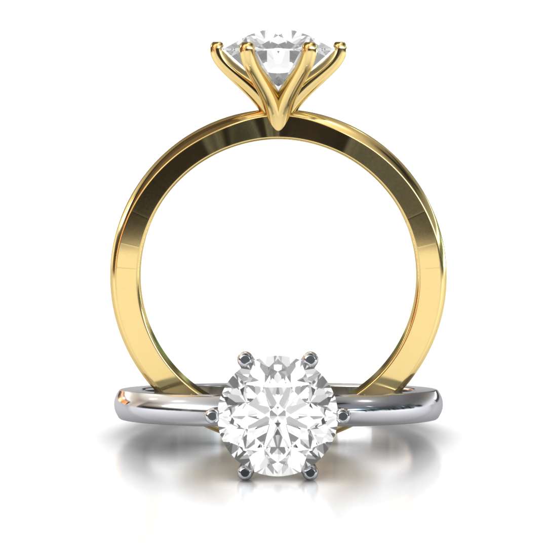 Classic Elegance: 6-Prong Round Solitaire Lab-Grown Diamond Ring (1.40 - 1.49) CT