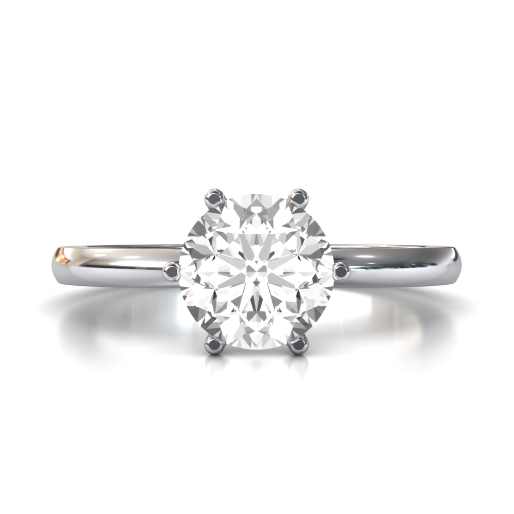 6 prongs solitaire engagement ring