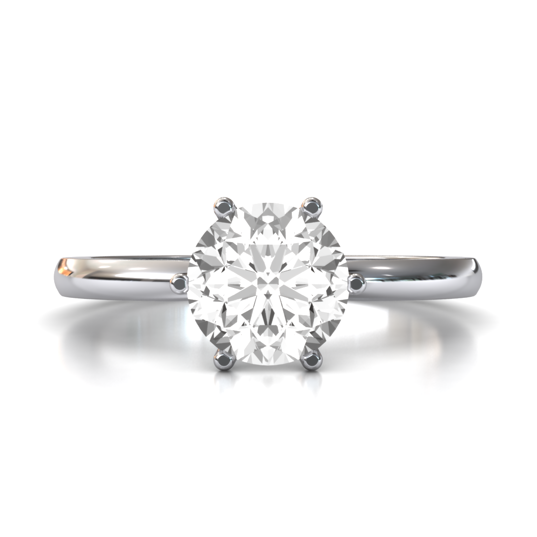 Classic Elegance: 6-Prong Round Solitaire Lab-Grown Diamond Ring (1.40 - 1.49) CT