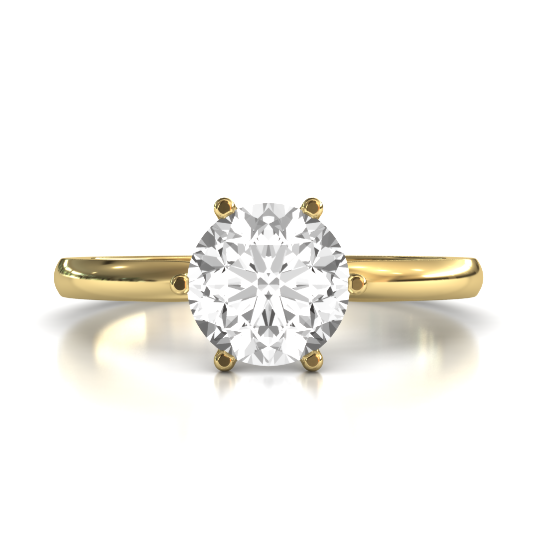 Classic Elegance: 6-Prong Round Solitaire Lab-Grown Diamond Ring (1.40 - 1.49) CT