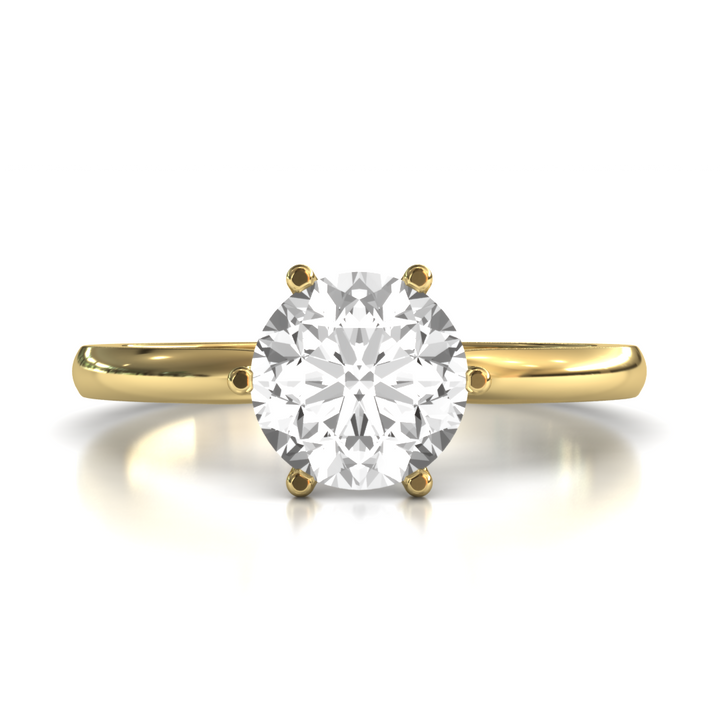 6 prongs solitaire engagement ring