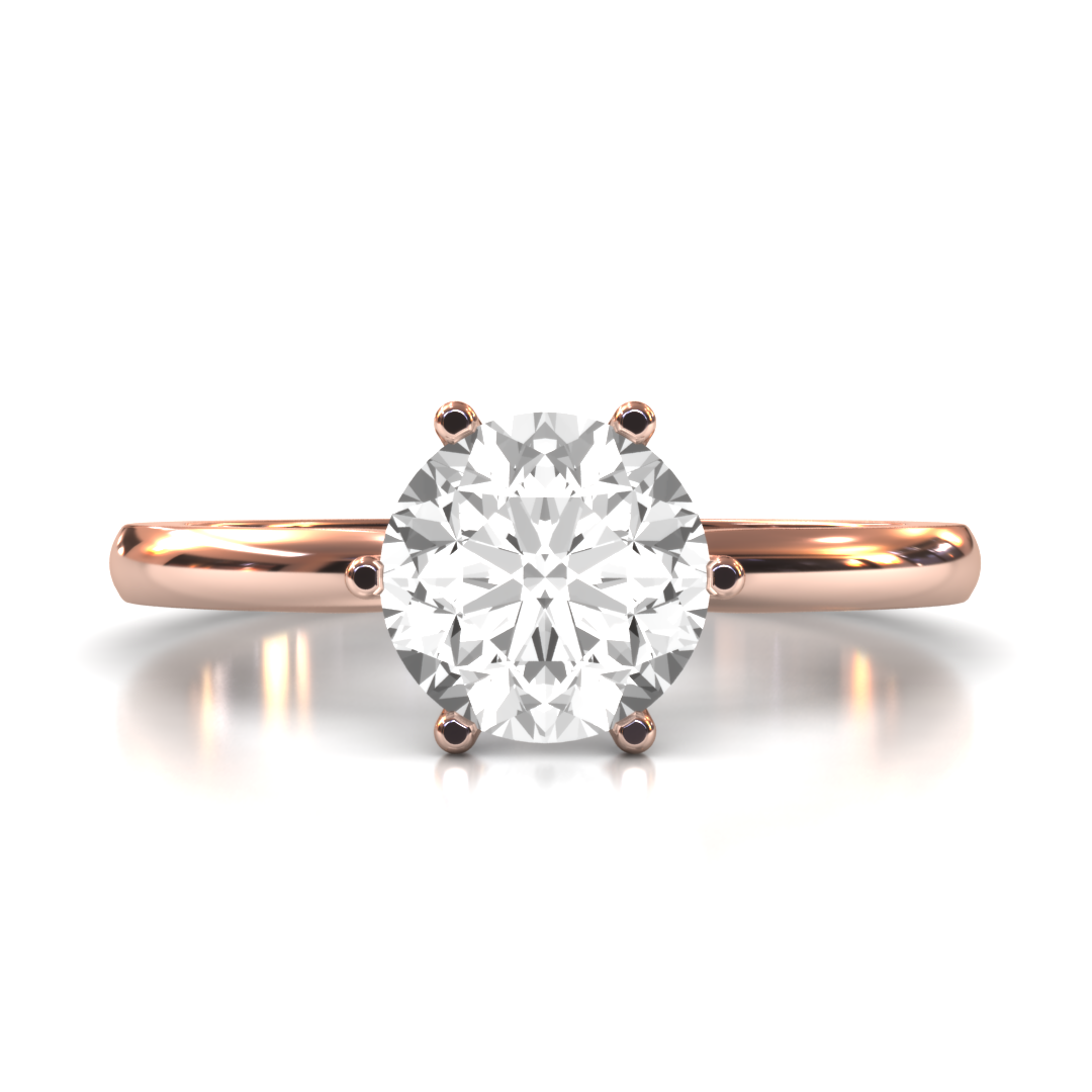 Classic Elegance: 6-Prong Round Solitaire Lab-Grown Diamond Ring (1.40 - 1.49) CT
