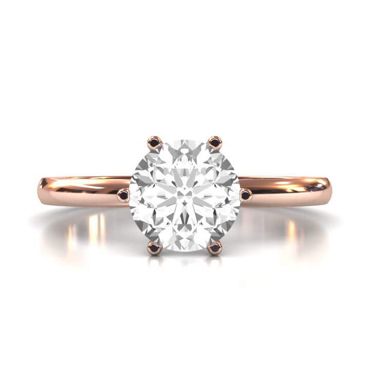 Classic Elegance: 6-Prong Round Solitaire Lab-Grown Diamond Ring (1.40 - 1.49) CT
