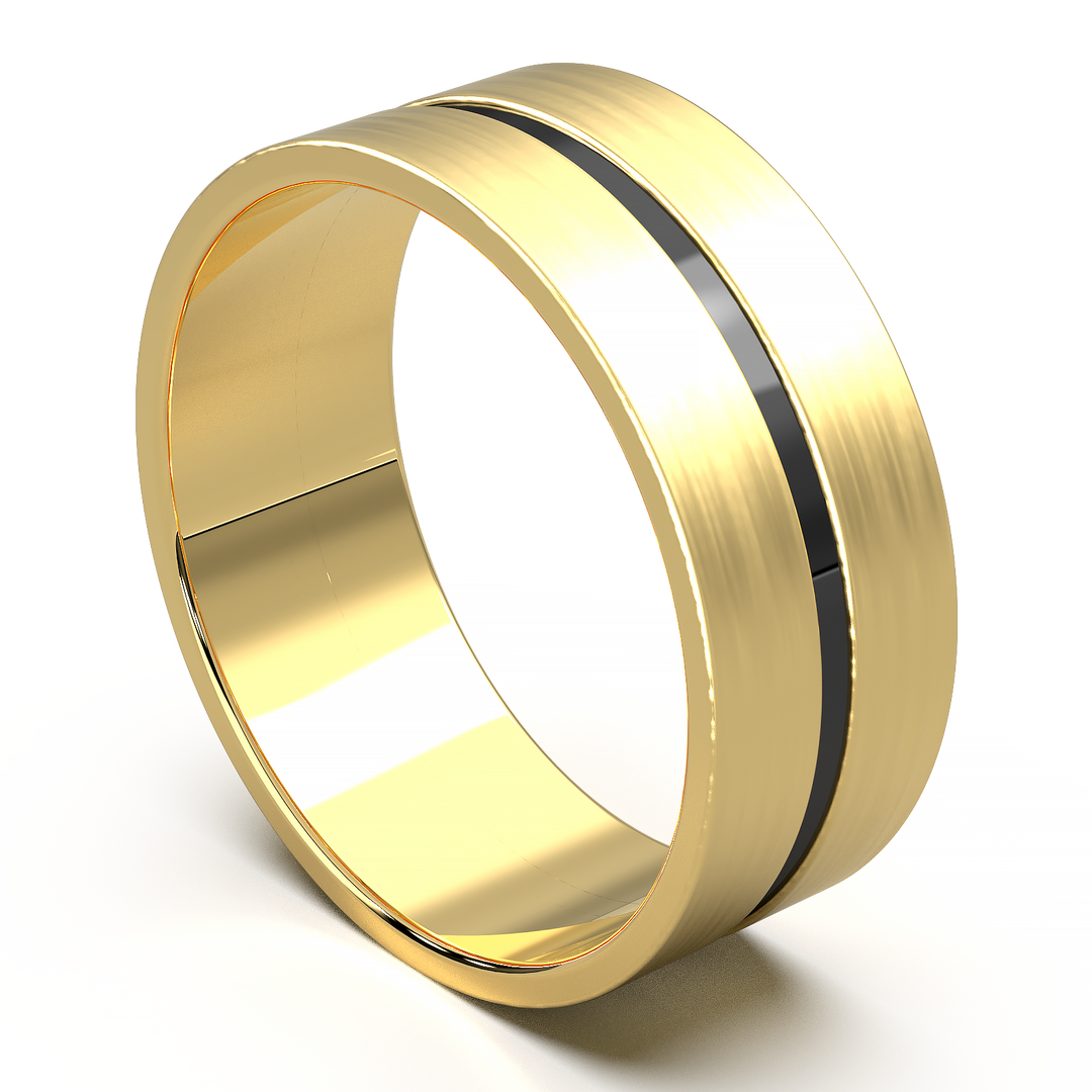 Gold and black men's ring
