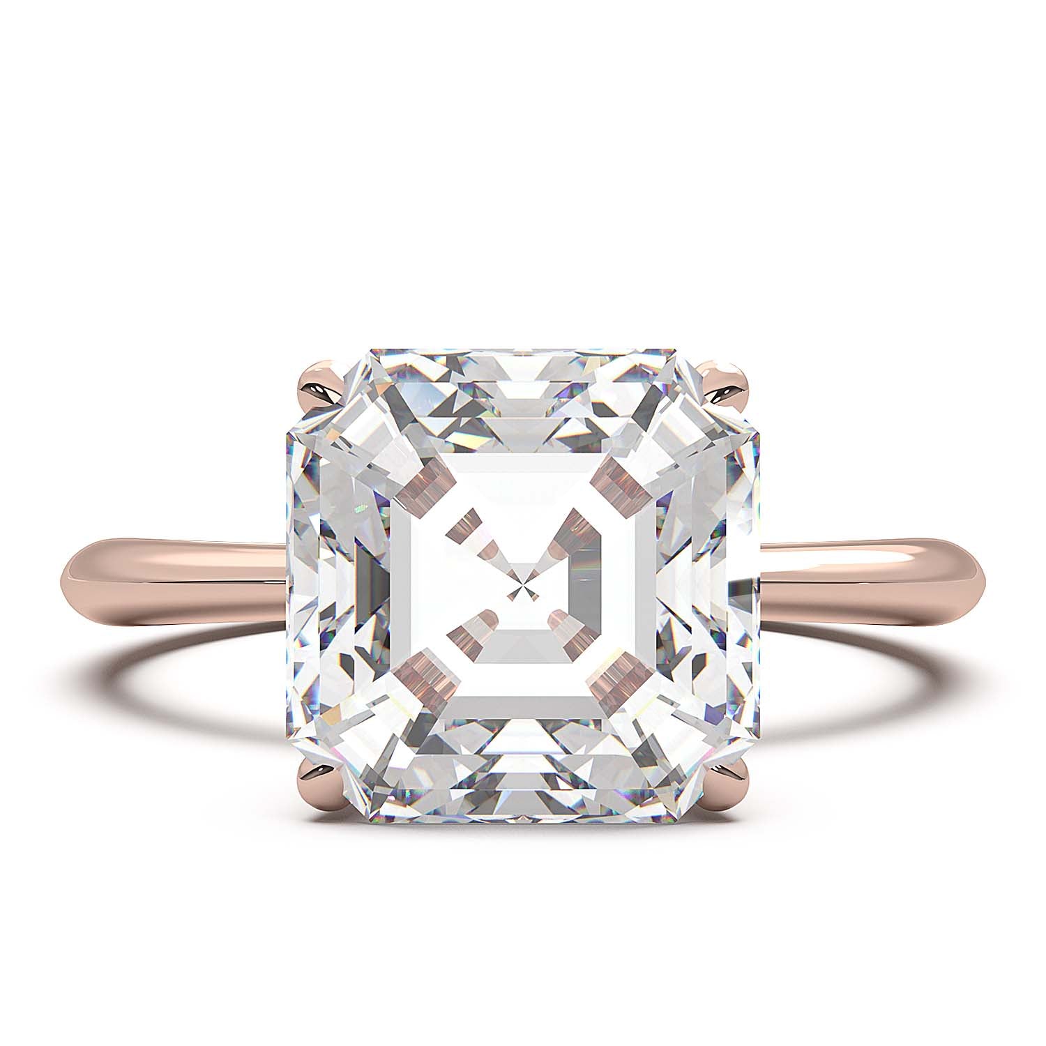 Asscher Cut Lab-Grown Diamond Solitaire Ring