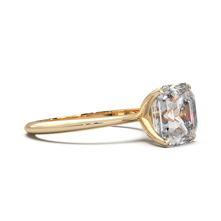 3 Carat Asscher Cut Lab-Grown Diamond Solitaire Ring in 14K Gold - Architectural Elegance