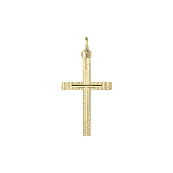 14K Yellow Gold Cross Pendant | Elegant Faith Symbol - Item CET-N1202