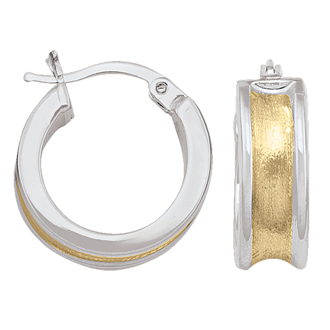 TWO TONE FANCY HOOP EARRING