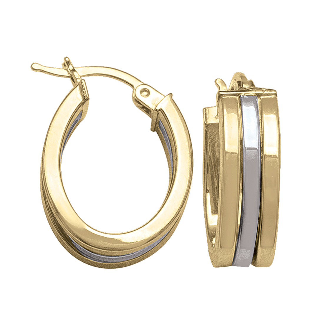 TWO TONE HOOP EARRING