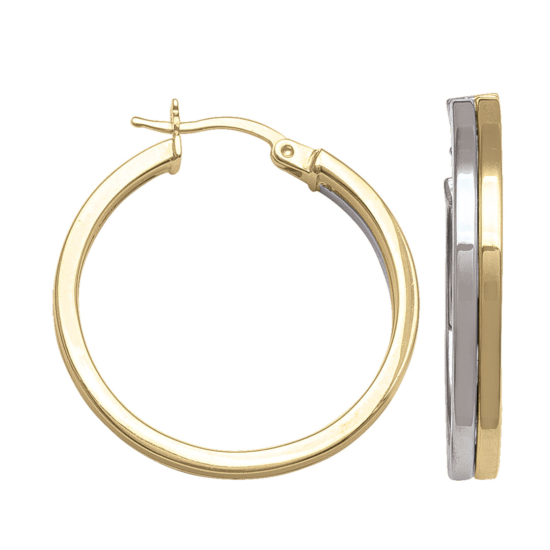 TWO TONE HOOP EARRING